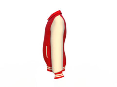 Brand New Red Varsity Letterman Jacket with Cream Sleeves