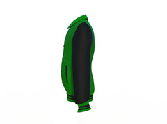 Comfortable Black Sleeves Dark Green Varsity Letterman Jacket