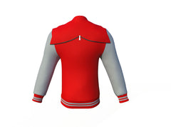 Excellent Design & Comfort Grey Sleeves Red Varsity Letterman Jacket