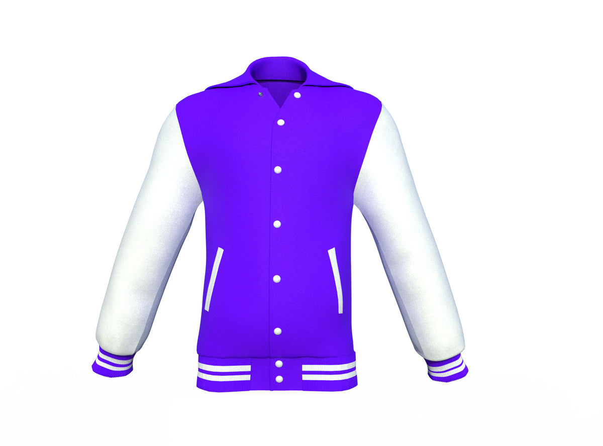 Good Quality White Sleeves Purple Varsity Letterman Jacket
