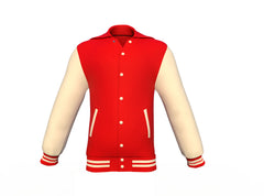 Brand New Red Varsity Letterman Jacket with Cream Sleeves