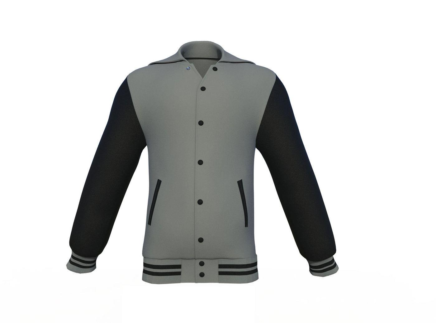 High Class Black Sleeves Grey Varsity Letterman Jacket