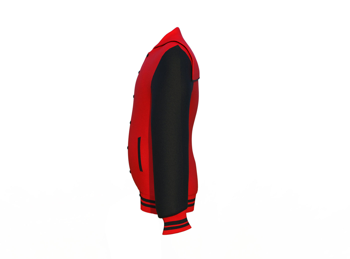 High-Quality Red Varsity Letterman Jacket Black Sleeves