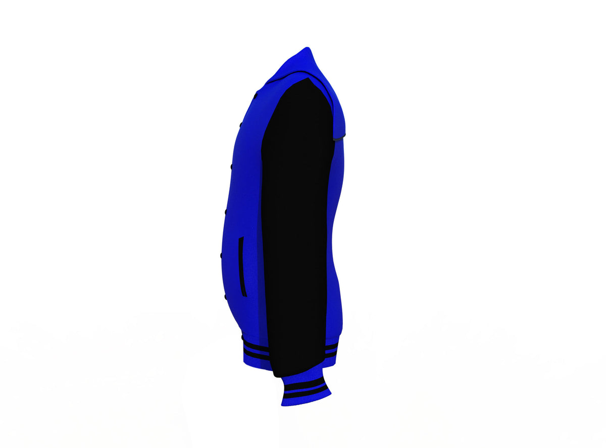 Best Quality Black Sleeves Blue Varsity Letterman Jacket