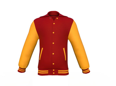 Soft to the touch and protective Gold Sleeves Maroon Letterman Jacket 