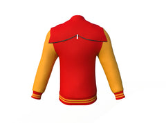 Comfortable Gold Sleeves Red Varsity Letterman Jacket