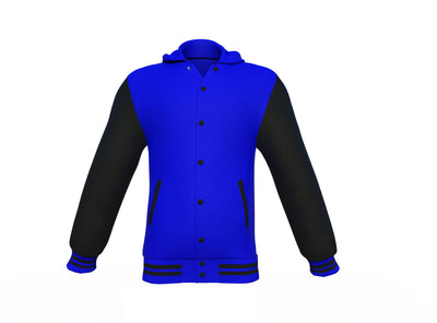 Best Quality Black Sleeves Blue Varsity Letterman Jacket 