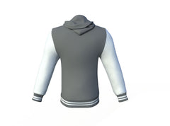 Softshell White Sleeves Grey Varsity Letterman Jacket