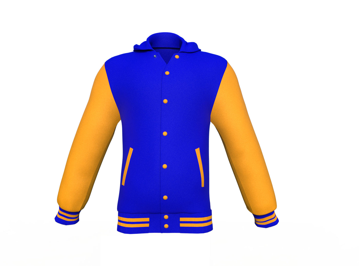 Perfect Gold Sleeves Blue Varsity Letterman Jacket