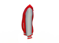Excellent Design & Comfort Grey Sleeves Red Varsity Letterman Jacket