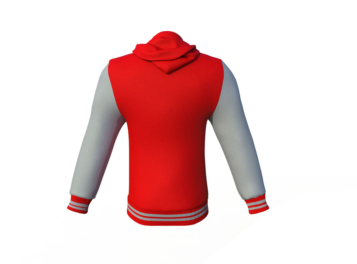 Excellent Design & Comfort Grey Sleeves Red Varsity Letterman Jacket