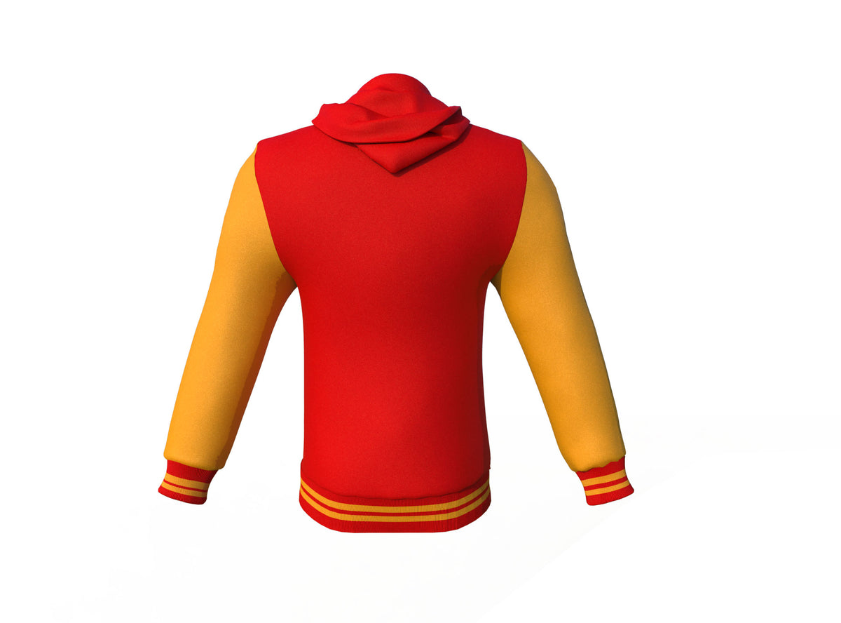 Comfortable Gold Sleeves Red Varsity Letterman Jacket