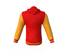 Comfortable Gold Sleeves Red Varsity Letterman Jacket