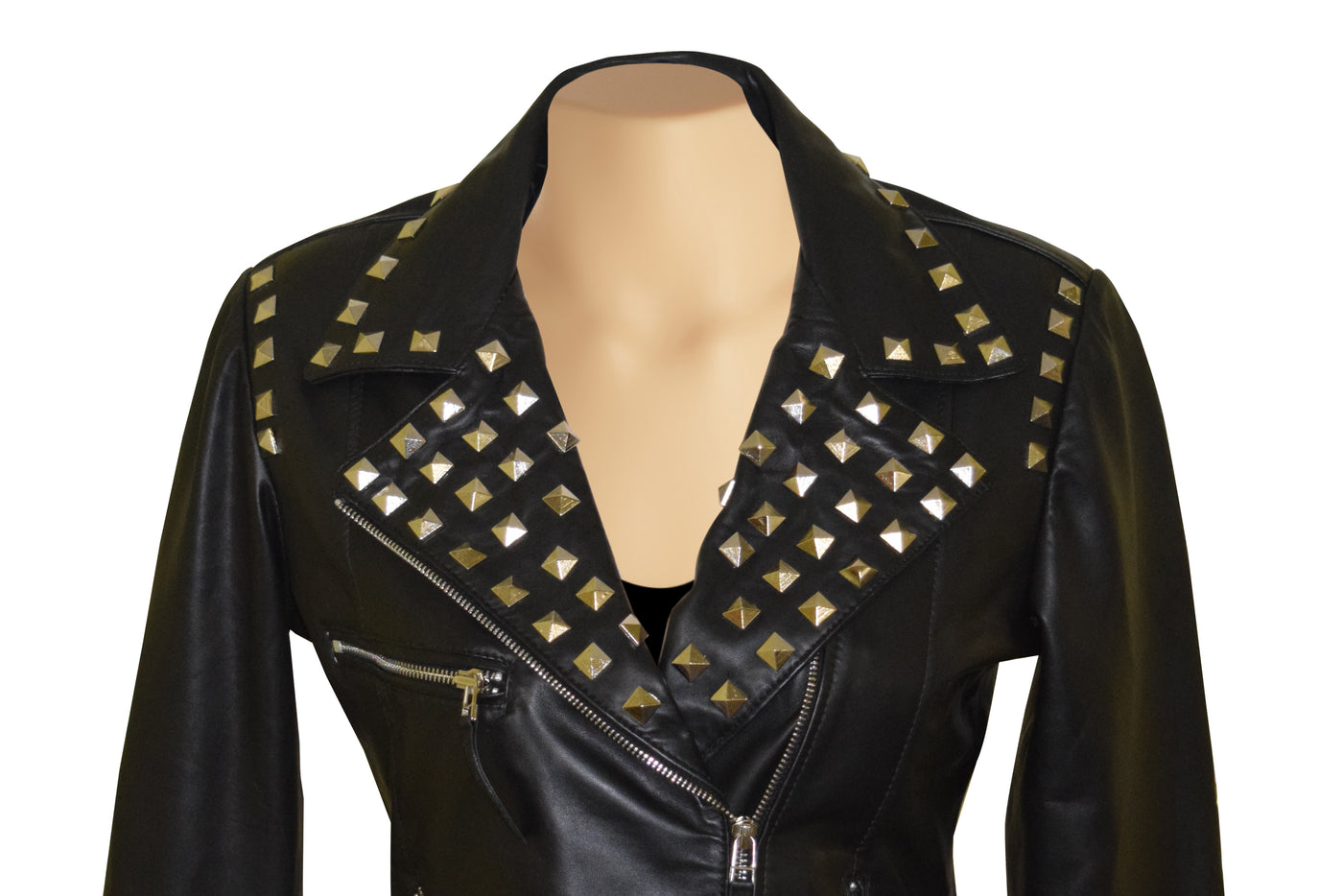 Women Aliesha's studded biker jacket with Protective