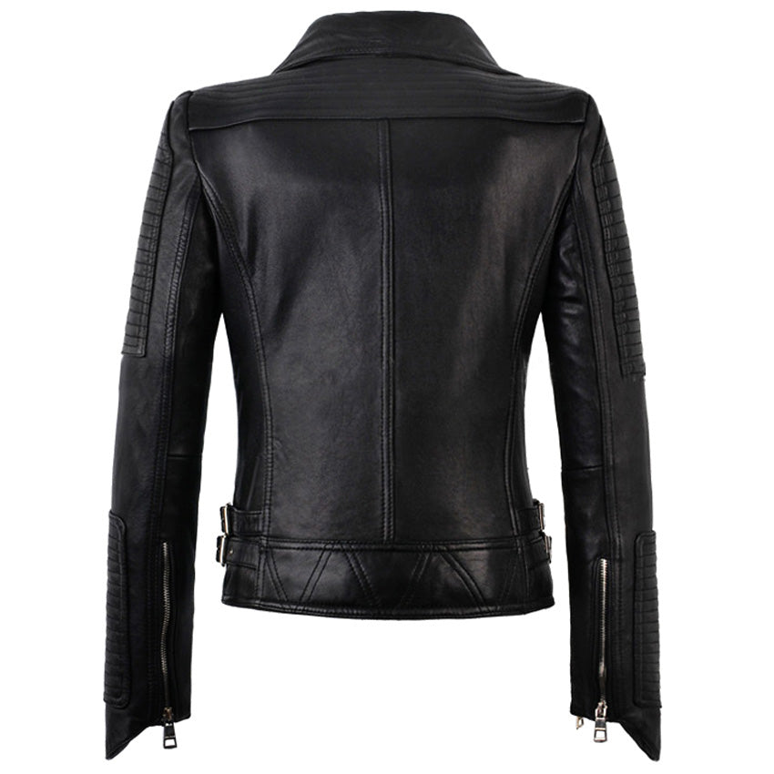 Stylish Snap Buttons Closure Meredith's Biker Jacket