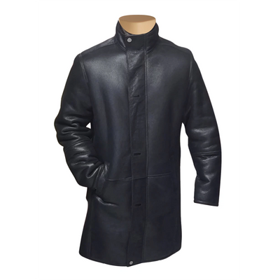 Black Ralphs Long Shearling Coat for Men