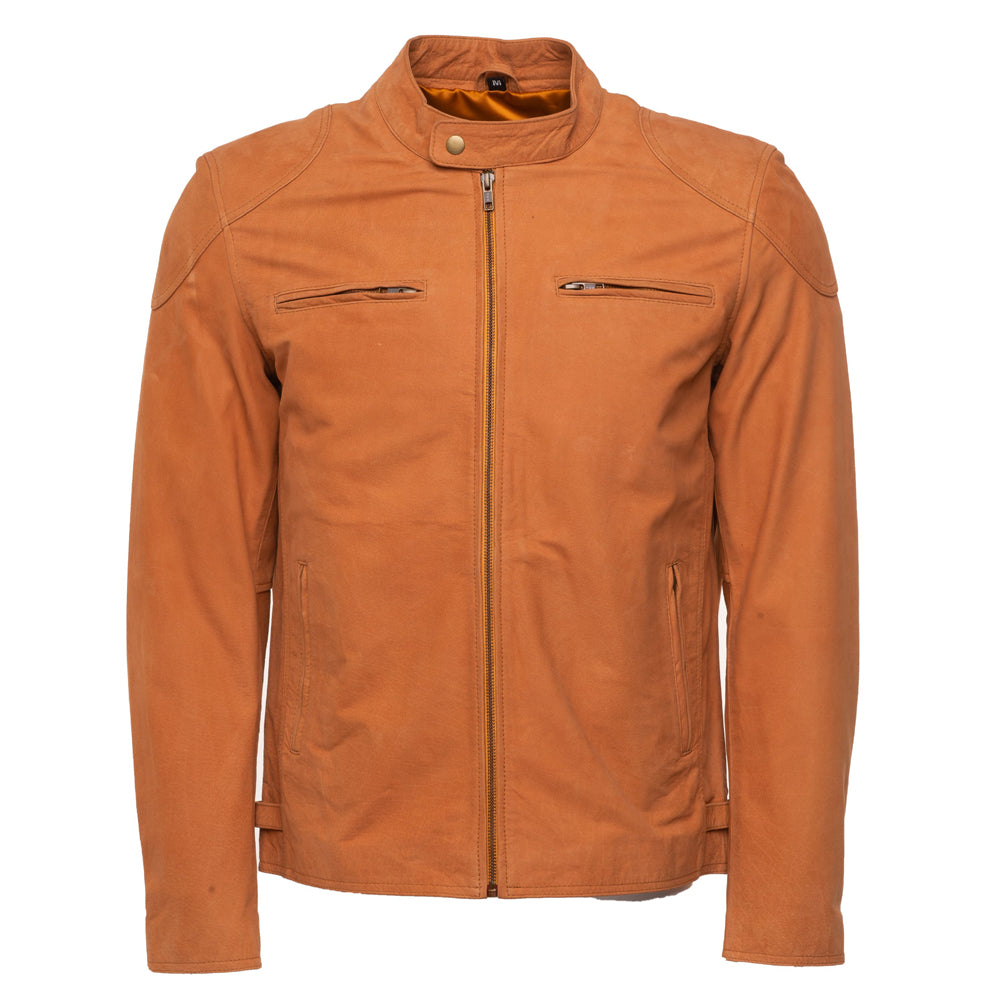 Steve's plain moto jacket in nubuck leather