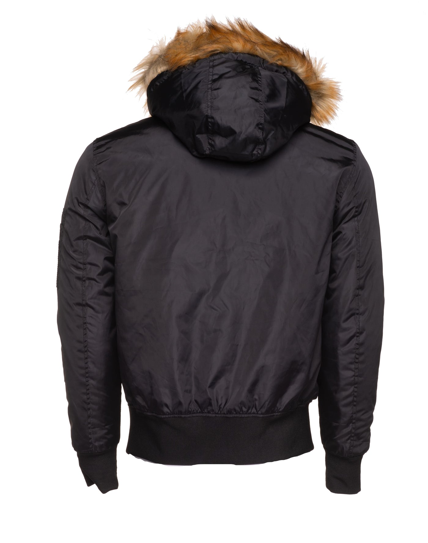 Isaac's fur-collared nylon flight jacket