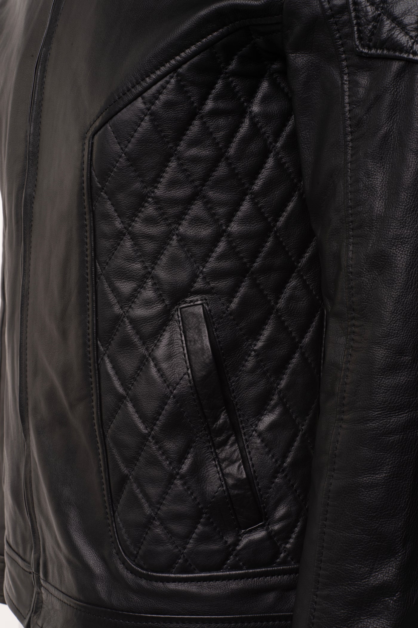 Welsh's moto jacket with diamond stitching