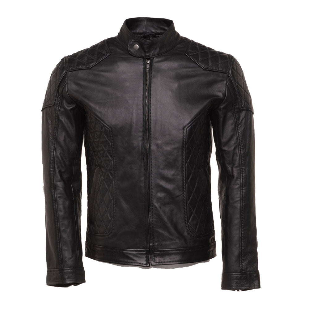 Welsh's moto jacket with diamond stitching