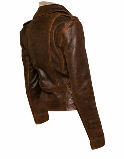 Vintage Copper Biker Leather Jacket